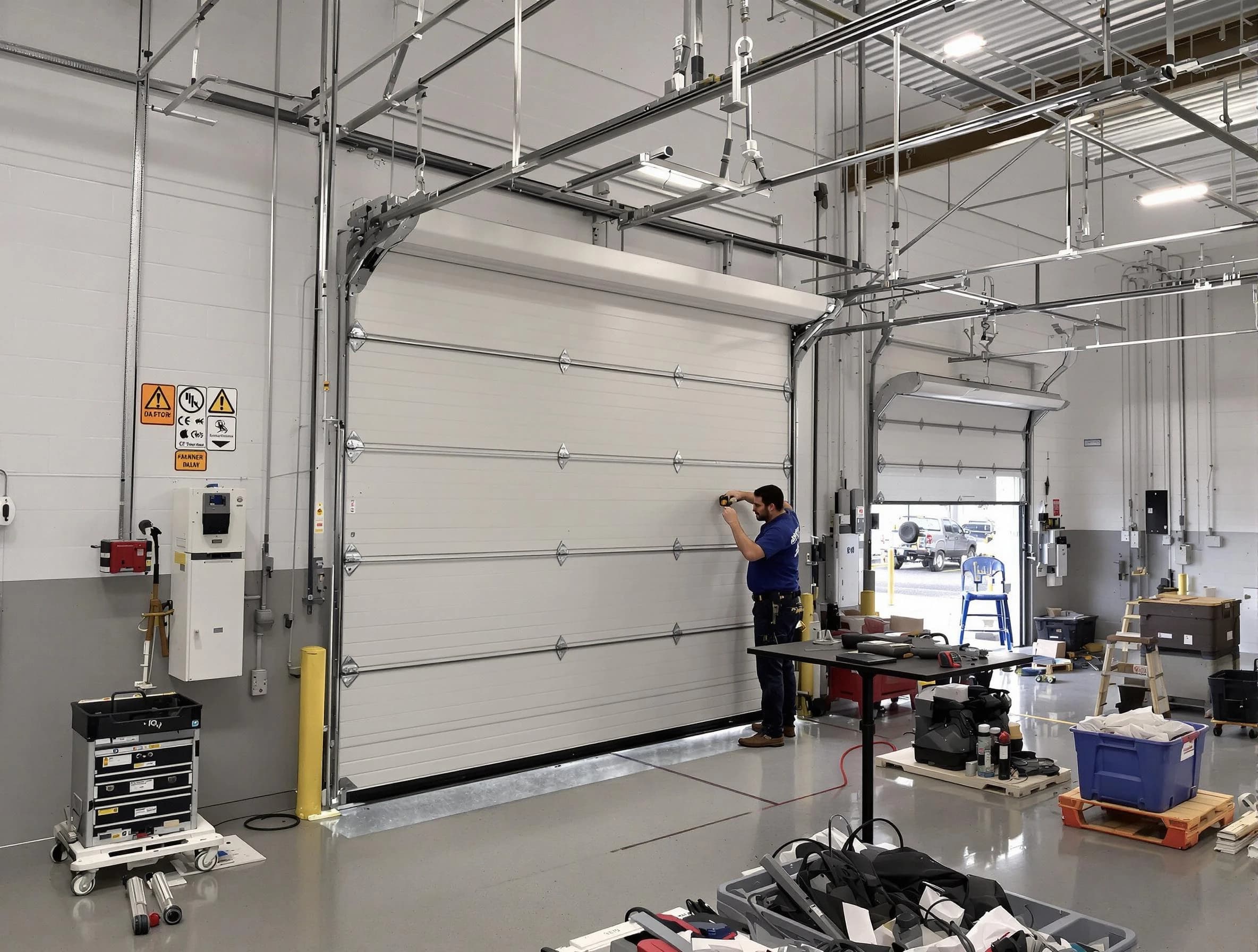Commercial garage door repair being performed by Grayson Garage Door Repair expert in Grayson