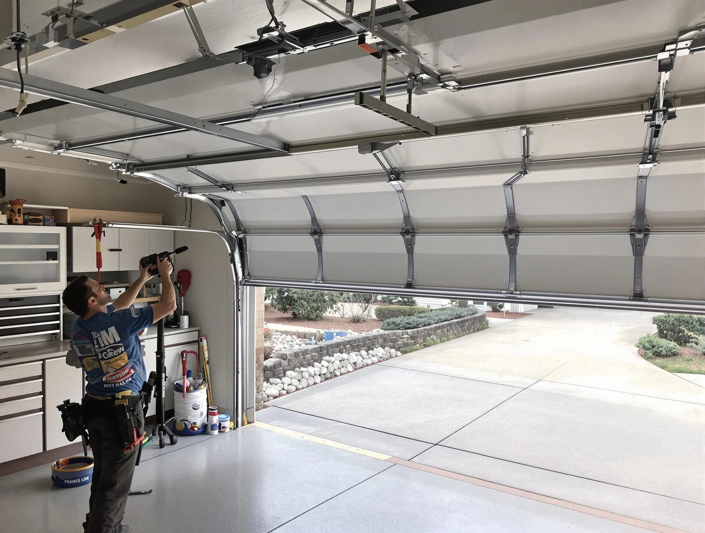 Garage door track repair service by Grayson Garage Door Repair in Grayson