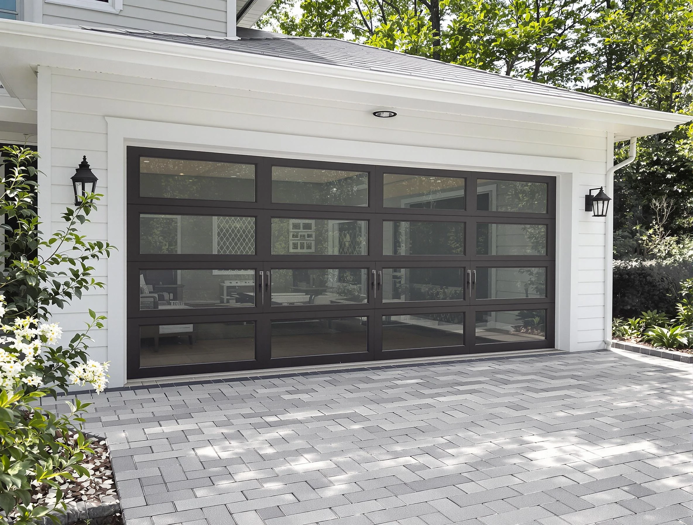 Grayson Garage Door Repair design specialist presenting custom garage door options to Grayson homeowner