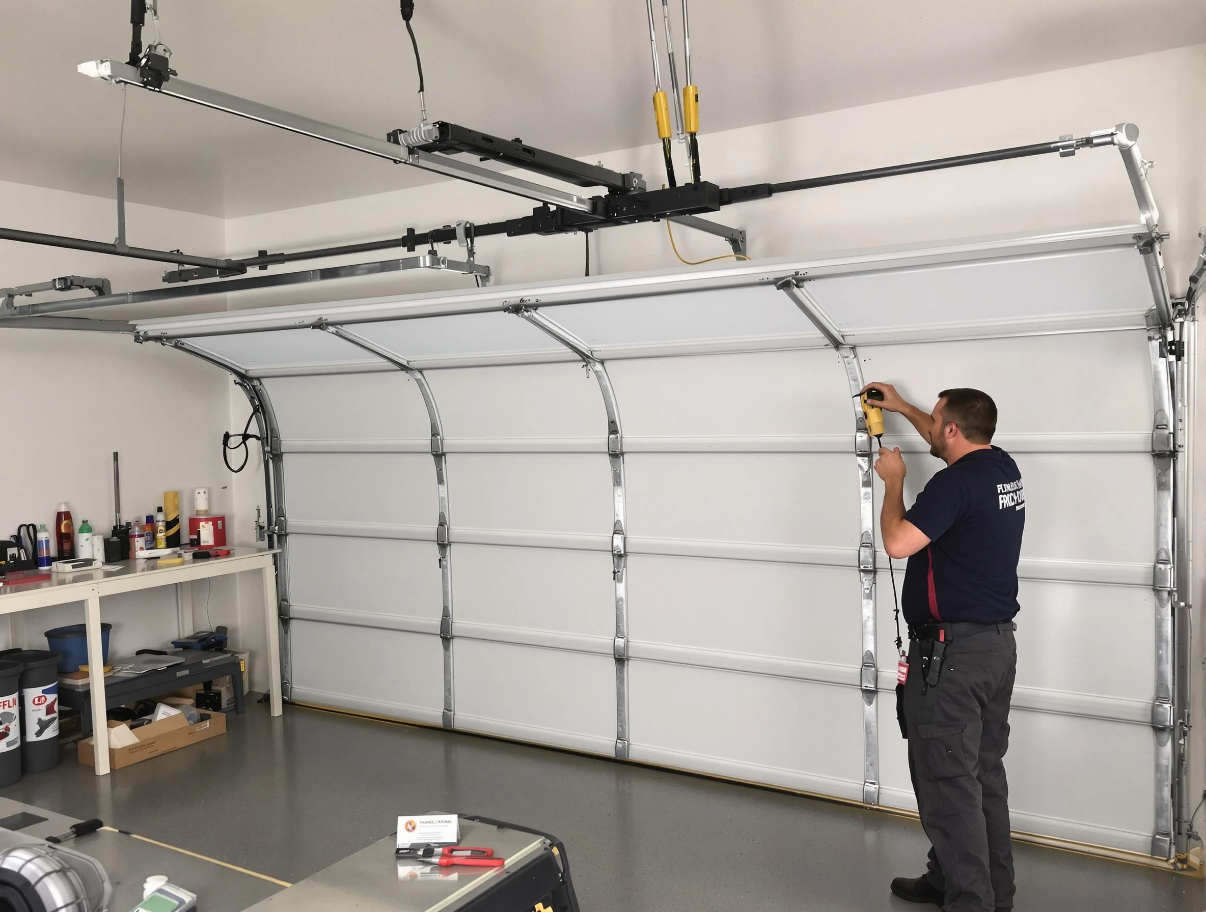 Grayson Garage Door Repair certified technician performing overhead door system repair in Grayson