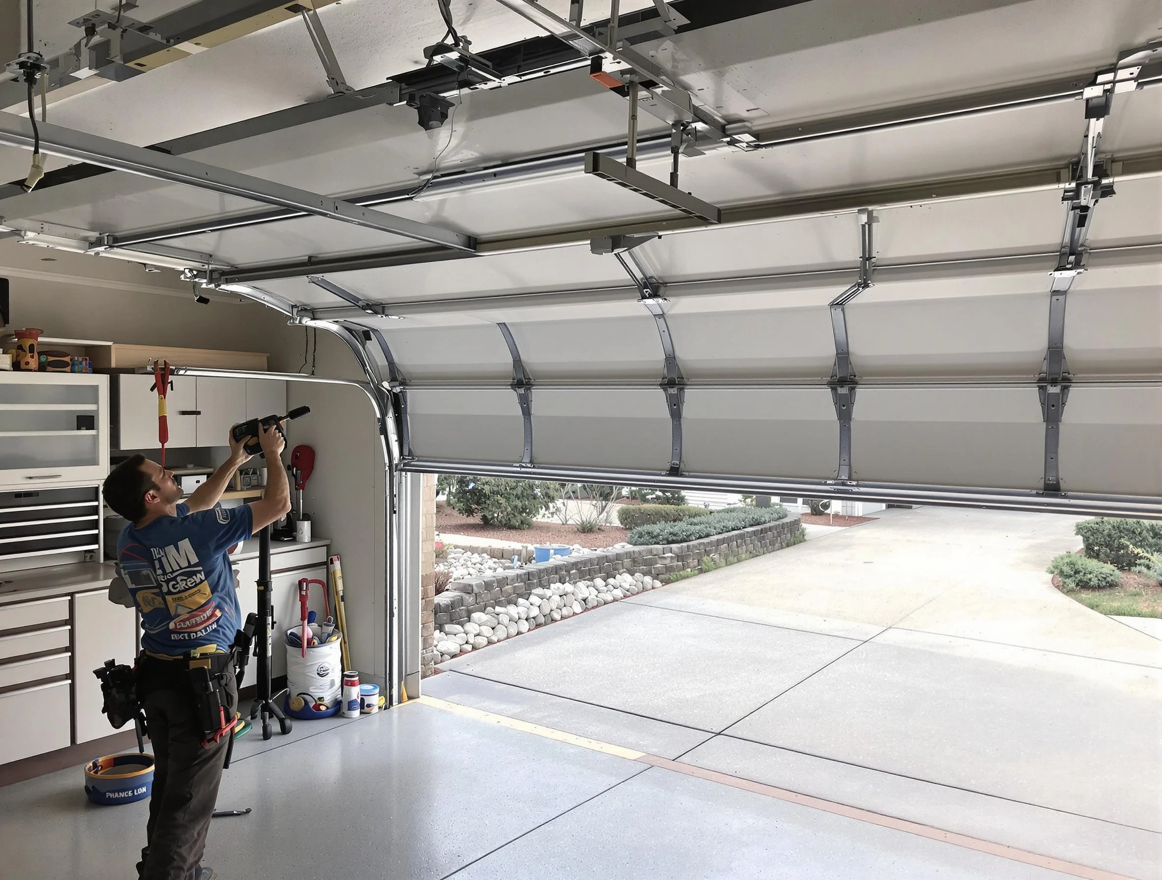 Garage door track repair service by Grayson Garage Door Repair in Grayson